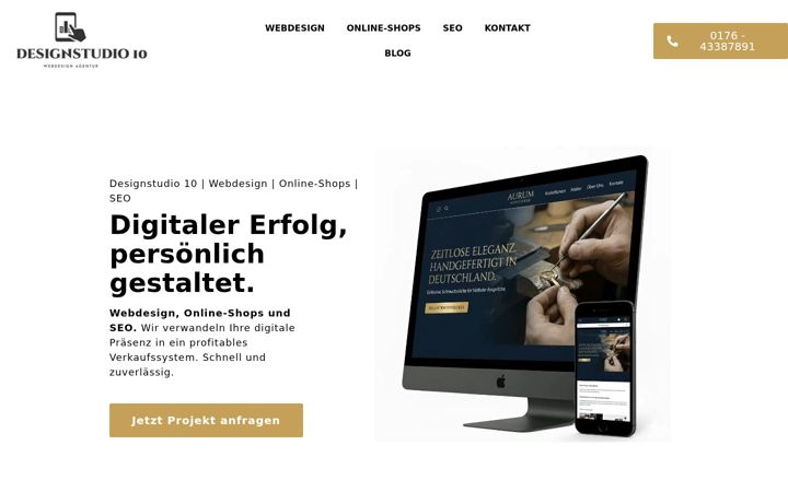 Ekrano kopija designstudio10.de