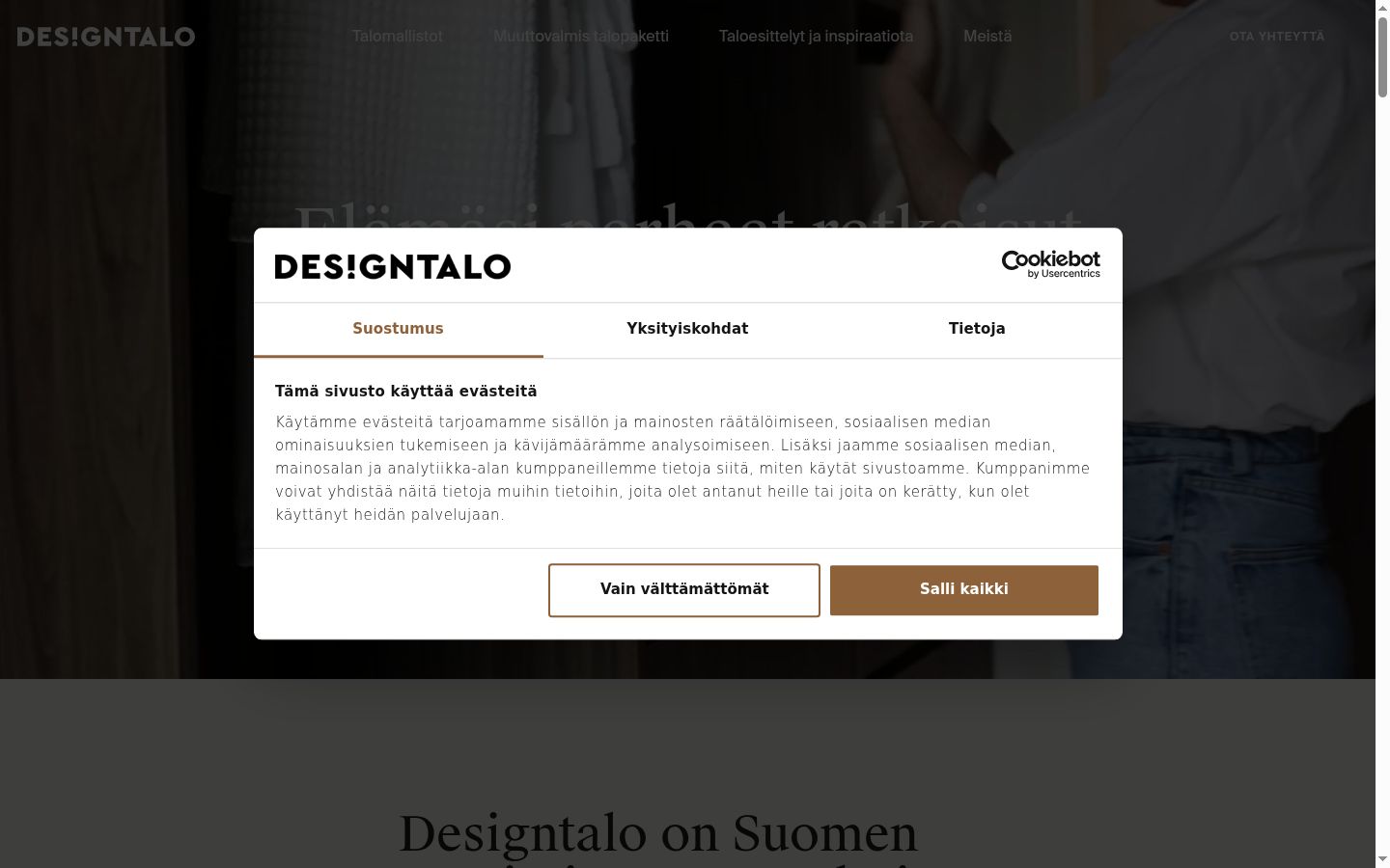 Screenshot del banner di consenso mostrato prima di qualsiasi interazione