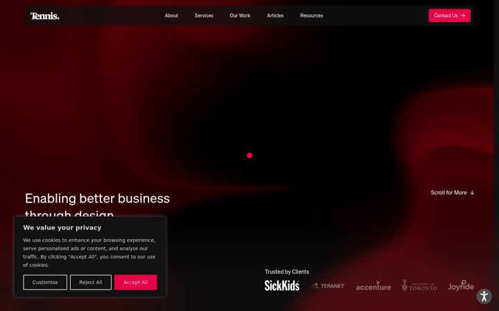 Screenshot of designtennis.com