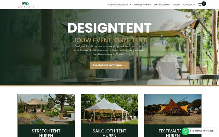 Screenshot of designtent.nl