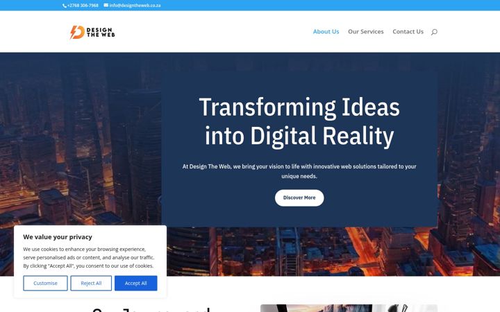 Screenshot di designtheweb.co.za