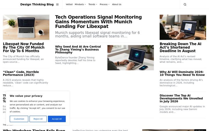 Screenshot of designthinkingblog.com