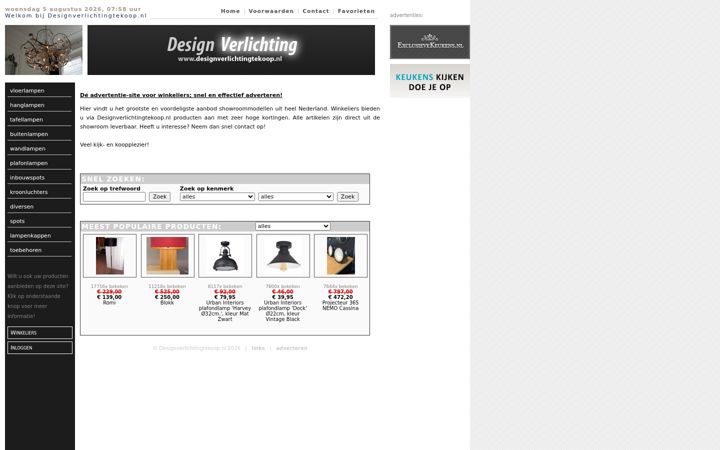 Screenshot of designverlichtingtekoop.nl
