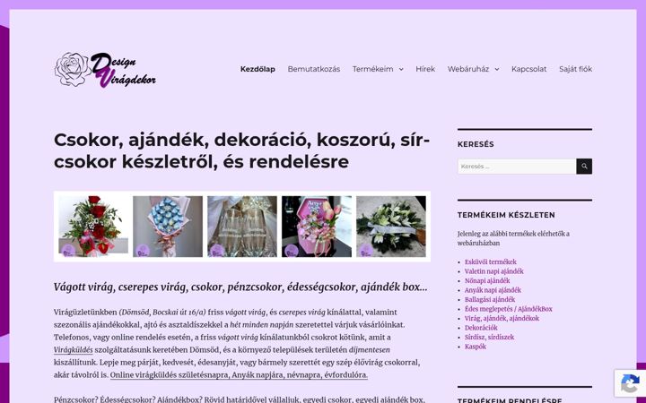 Zrzut ekranu designviragdekor.hu