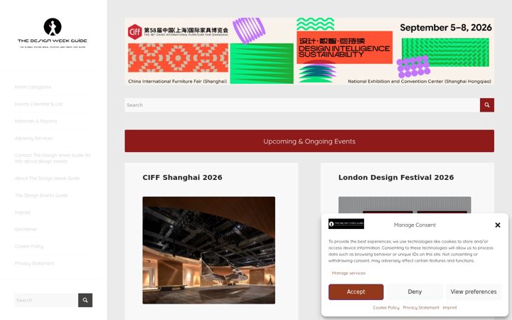 Screenshot of designweekguide.com