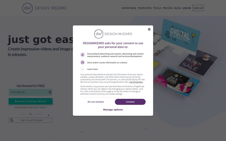 Screenshot of designwizard.com
