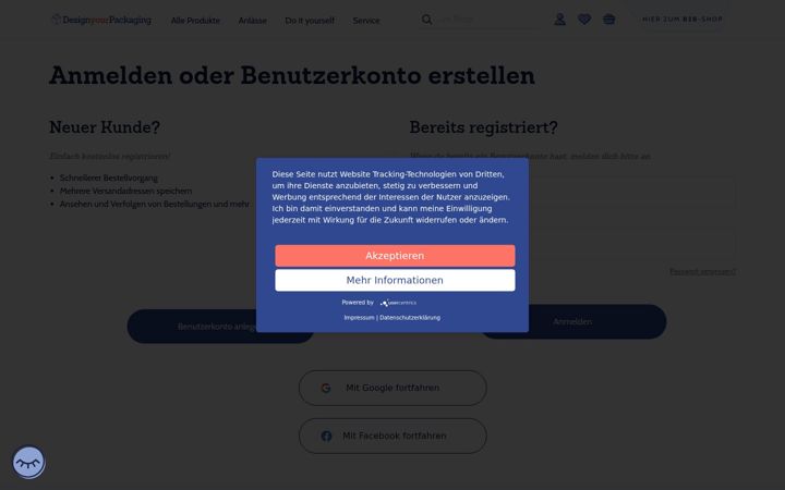 Screenshot stránky designyourpackaging.de