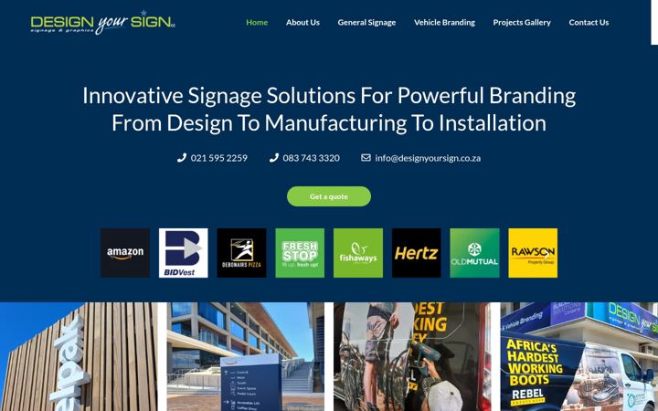 Screenshot di designyoursign.co.za