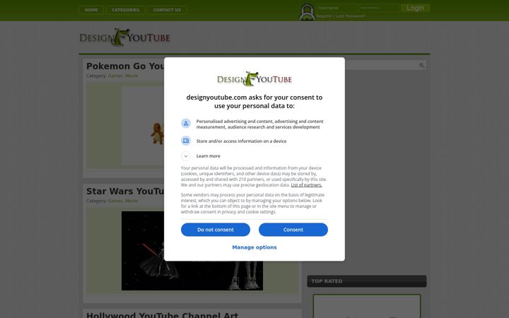 Screenshot of designyoutube.com