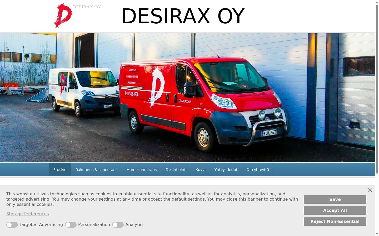 Screenshot del banner di consenso mostrato prima di qualsiasi interazione