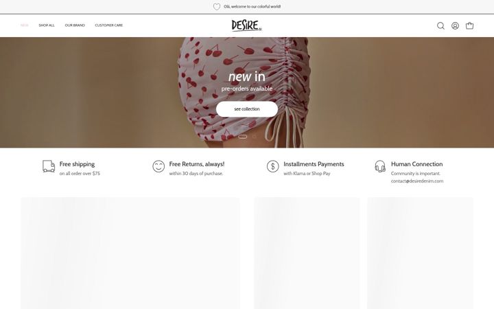 Screenshot of desiredenim.com