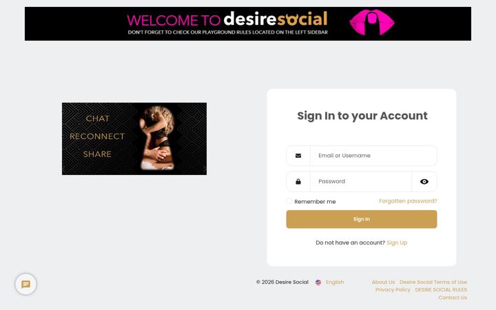 Screenshot of desiresocial.com