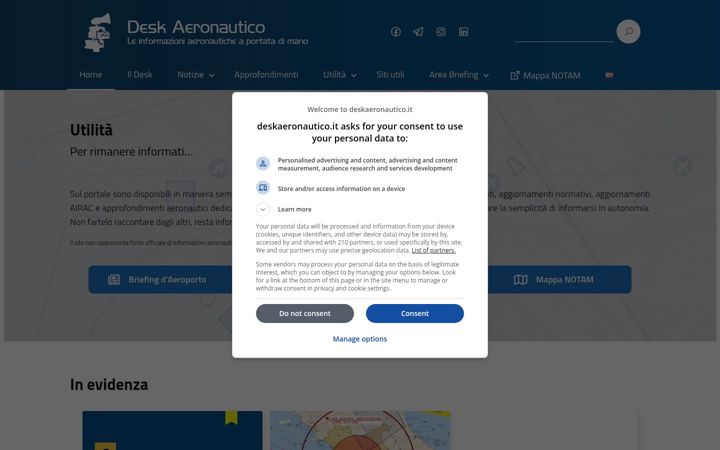 Screenshot of deskaeronautico.it