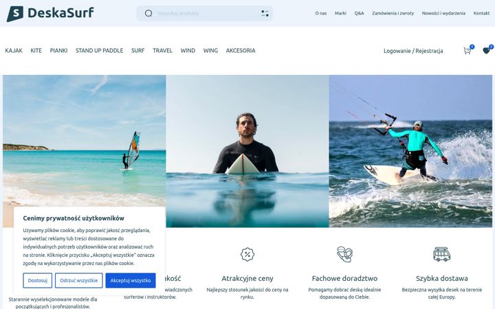 Captură de ecran a deskasurf.pl