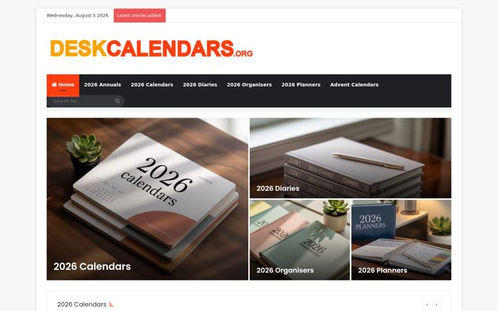 Ekrano kopija deskcalendars.org