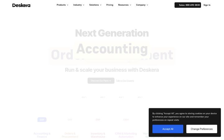 Screenshot of deskera.com