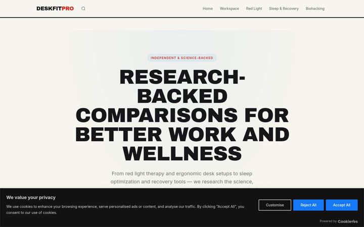 Screenshot of deskfitpro.com