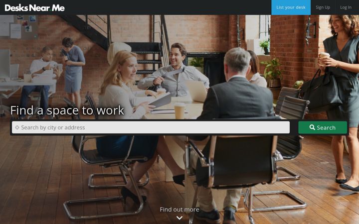 Screenshot of desksnear.me