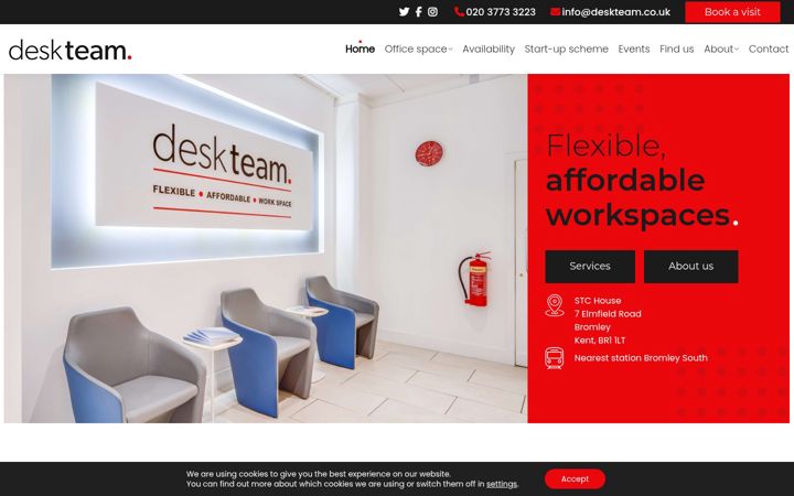 Skjermbilde av deskteam.co.uk