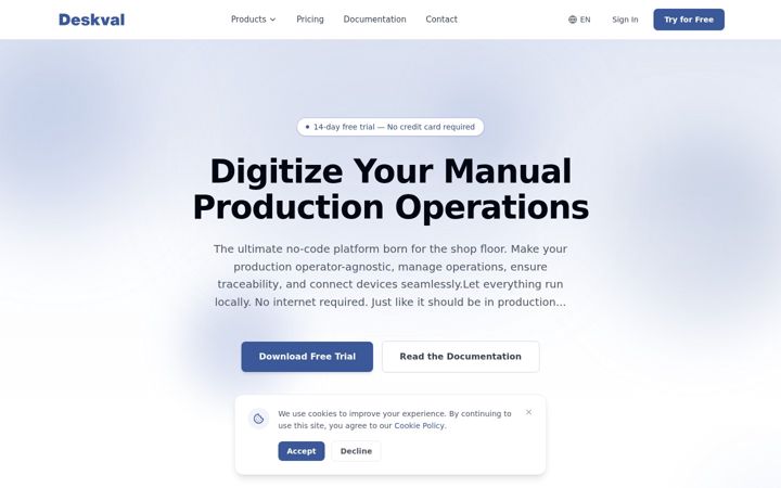 Screenshot of deskval.com