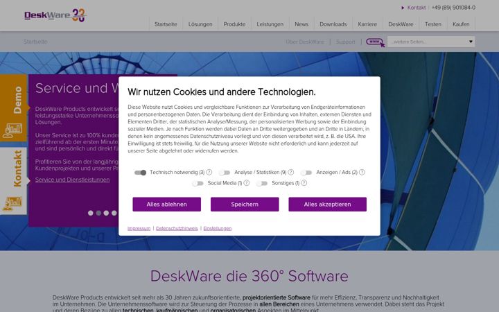 Screenshot stránky deskware.de