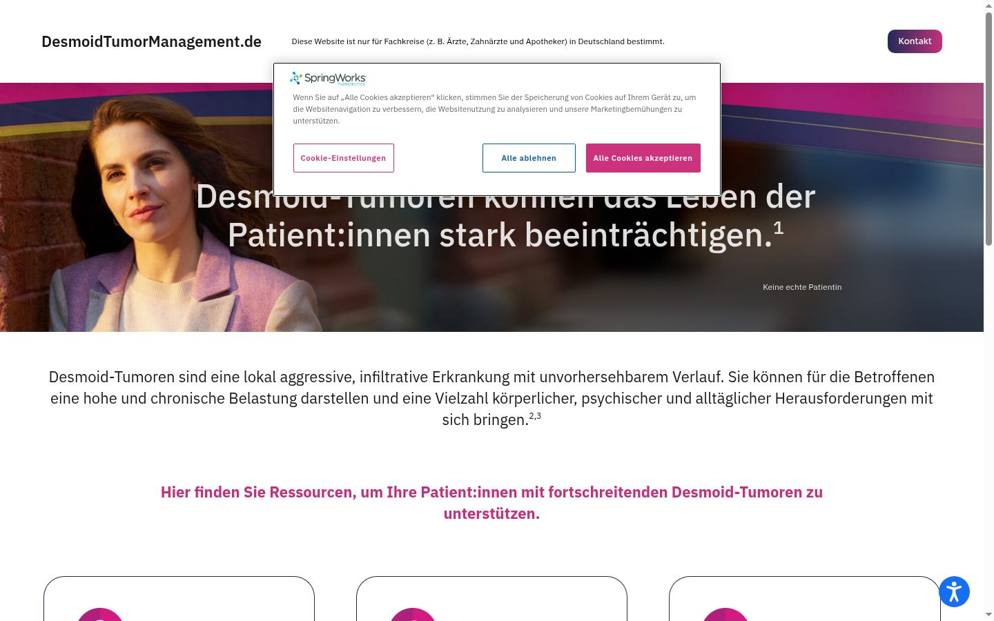Screenshot of the consent banner shown before any interaction