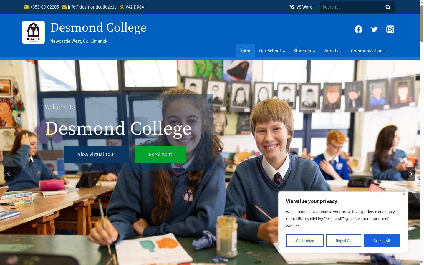 Screenshot of the consent banner shown before any interaction