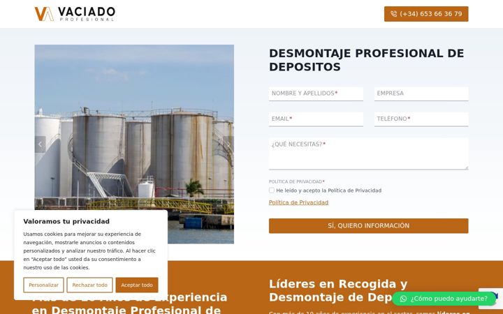 Screenshot of desmontajededepositos.com
