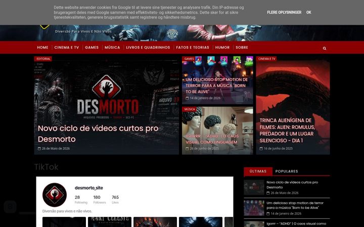 Captura de ecrã de desmorto.com.br