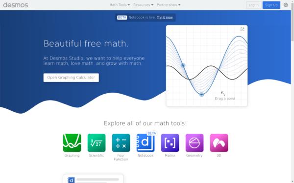 Screenshot of desmos.com
