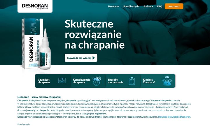 Captură de ecran a desnoran.pl