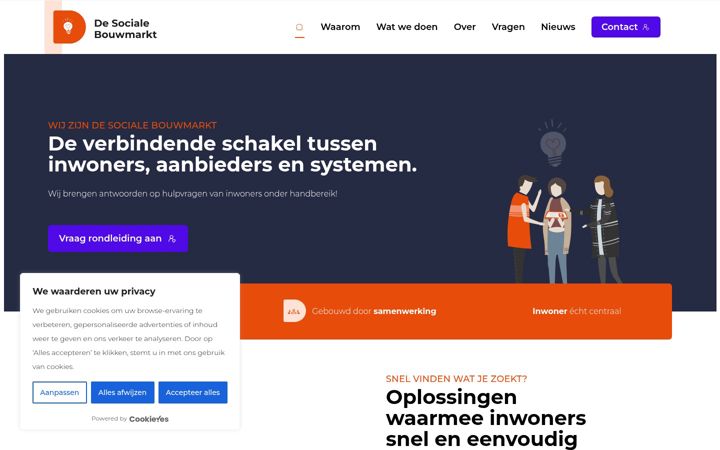 Snímek obrazovky desocialebouwmarkt.nl