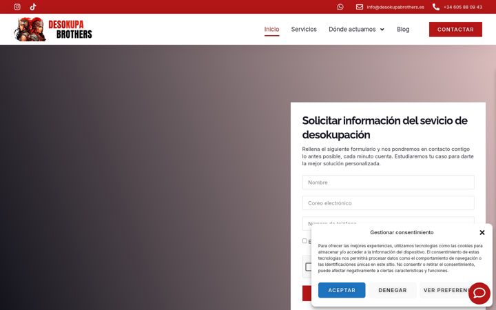 Screenshot stránky desokupabrothers.es