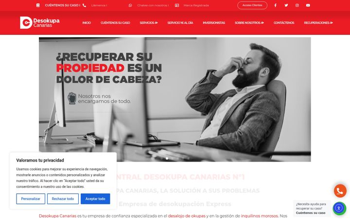 Screenshot stránky desokupacanarias.es