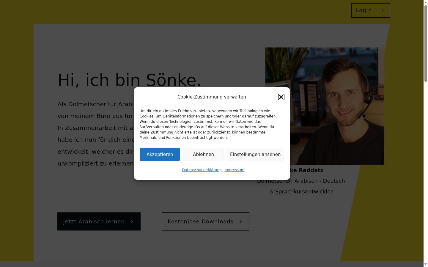Snímek obrazovky baneru souhlasu zobrazeného před jakoukoli interakcí