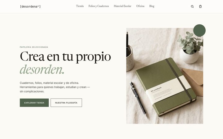 Screenshot stránky desordena.es