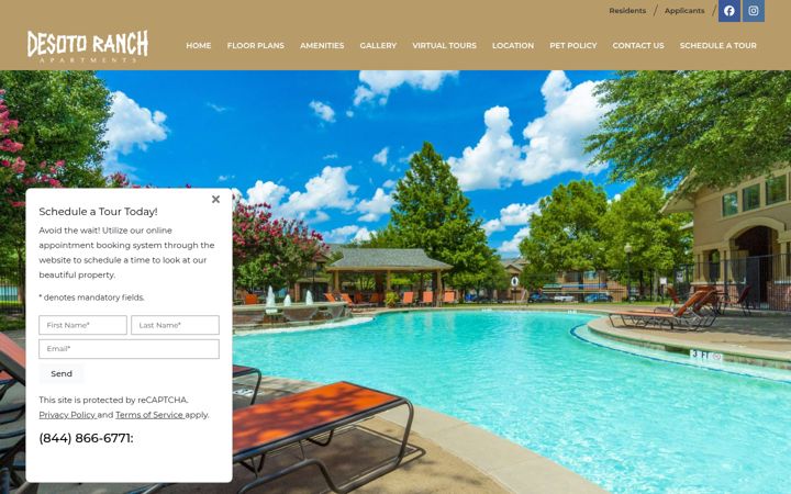 Screenshot of desotoranchapt.com