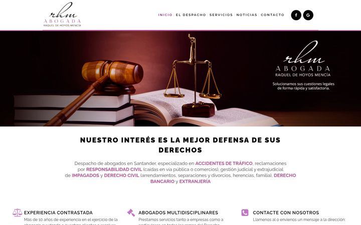 Screenshot stránky despachoabogadosantander.es