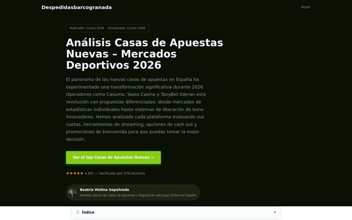 Screenshot di despedidasbarcogranada.es
