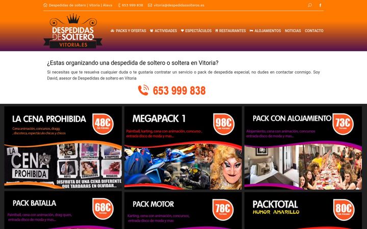 Screenshot di despedidasdesolterovitoria.es