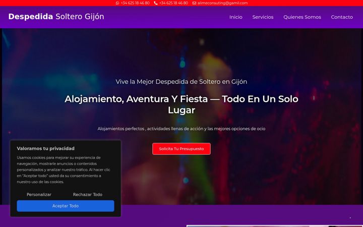 Screenshot di despedidasolterogijon.es
