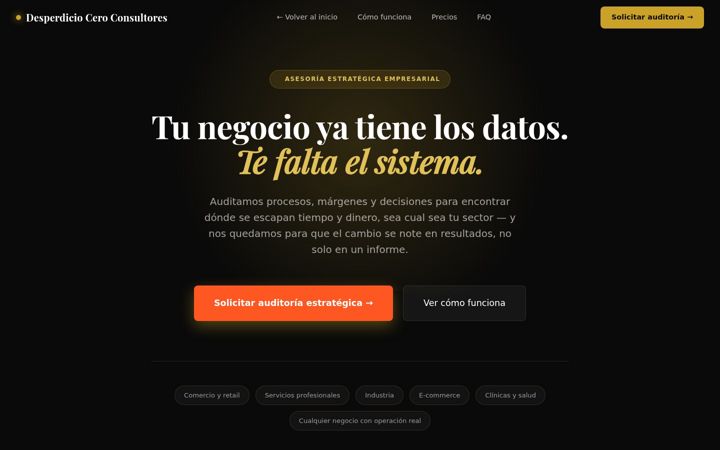 Screenshot di desperdicioceroconsultores.es