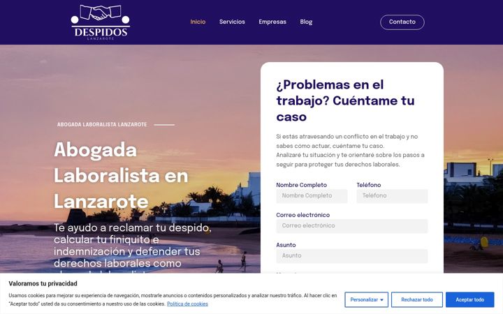 Screenshot of despidoslanzarote.com