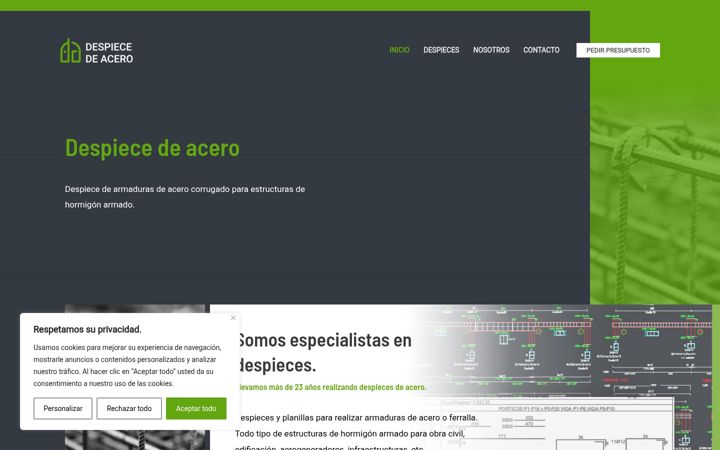 Screenshot of despiecedeacero.com