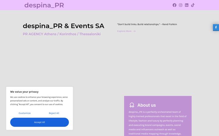 Screenshot of despina-pr.com