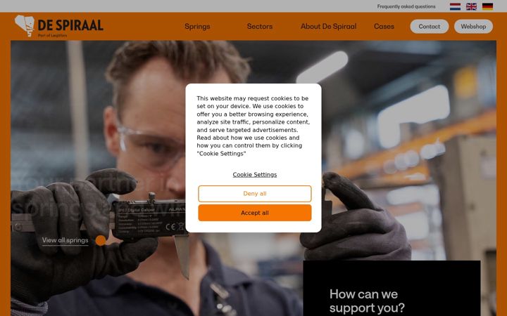 Screenshot of despiraal-springs.com