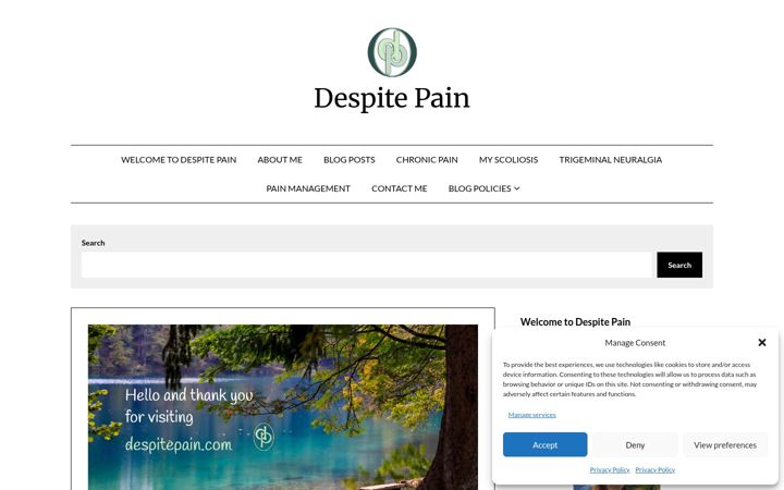 Screenshot of despitepain.com