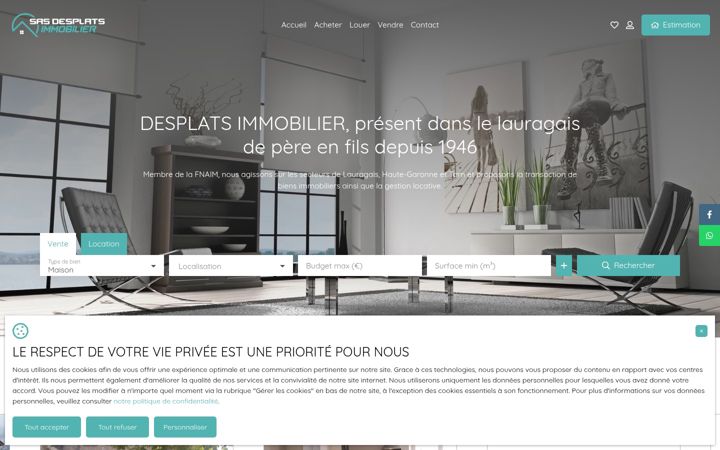 Screenshot of desplats-immobilier.fr