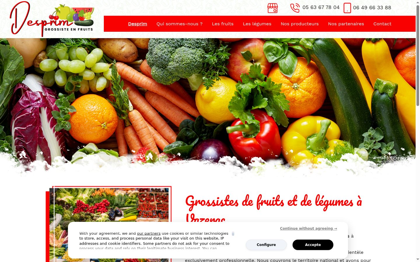 Screenshot del banner di consenso mostrato prima di qualsiasi interazione