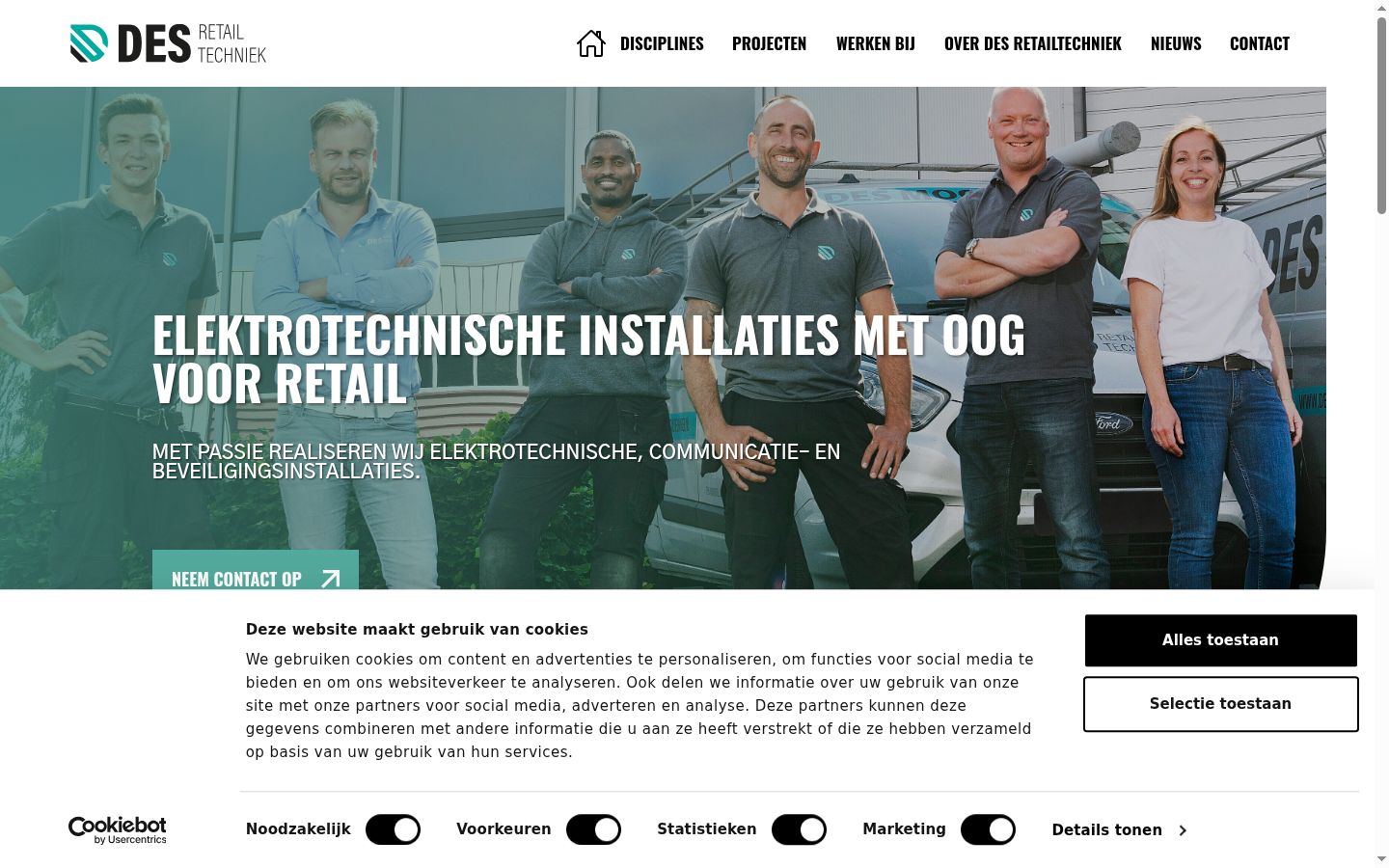 Screenshot des Einwilligungsbanners vor jeglicher Interaktion